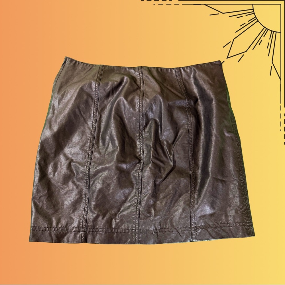 Free People Black faux Leather Mini Skirt